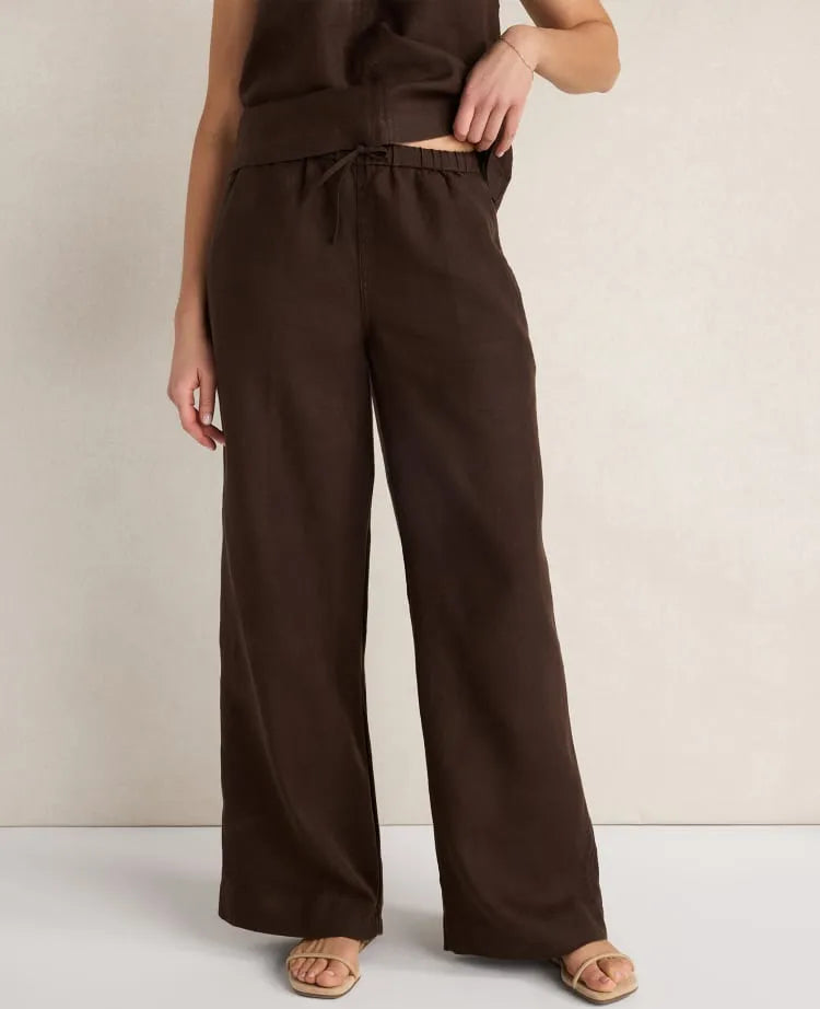Haven Well Within Linen Wide Leg Drawstring Pants