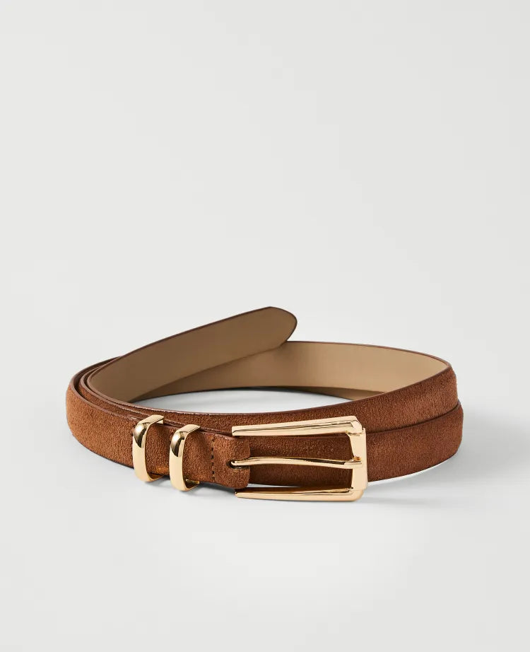 Suede Rectangle Buckle Belt