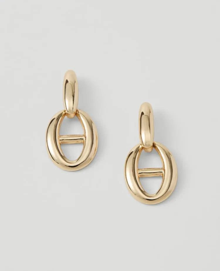 Double Oval Drop Earrings