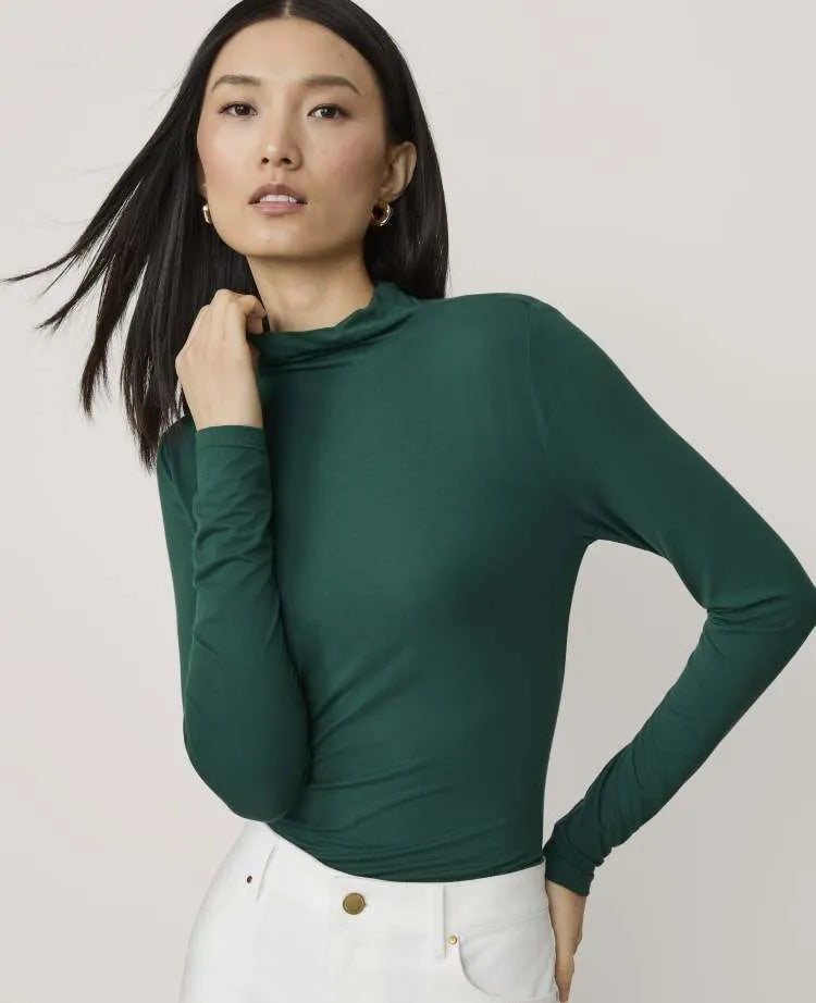 Petite Mock Neck Top