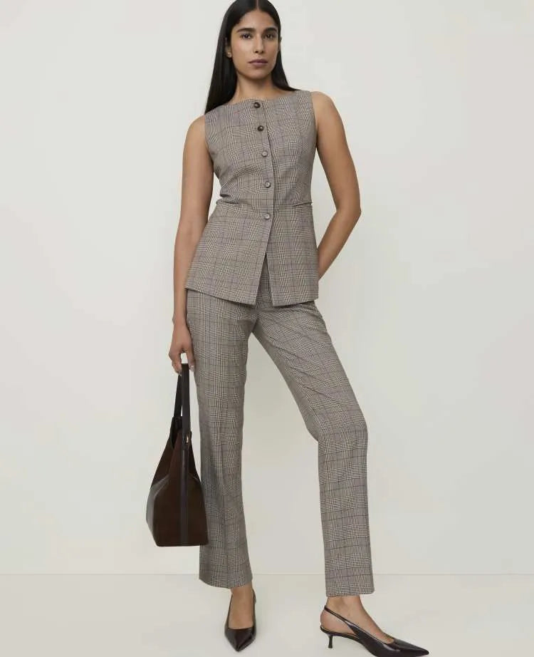 The Petite Plaid High Rise Everyday Ankle Pant