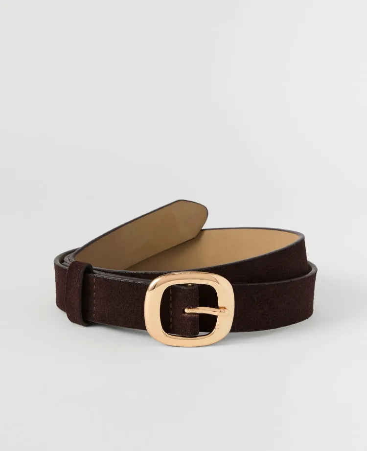 Suede Square Buckle Belt