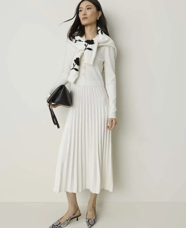 Petite Pleated Polo Midi Dress