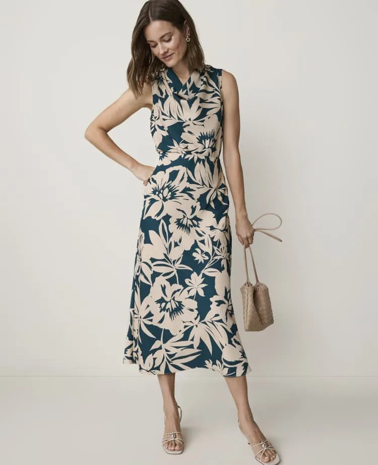 Floral Midi Slip Skirt