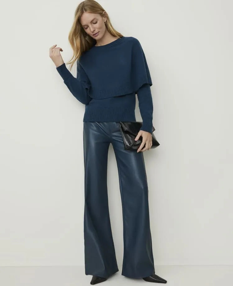 The Wide-Leg Pant in Faux Leather