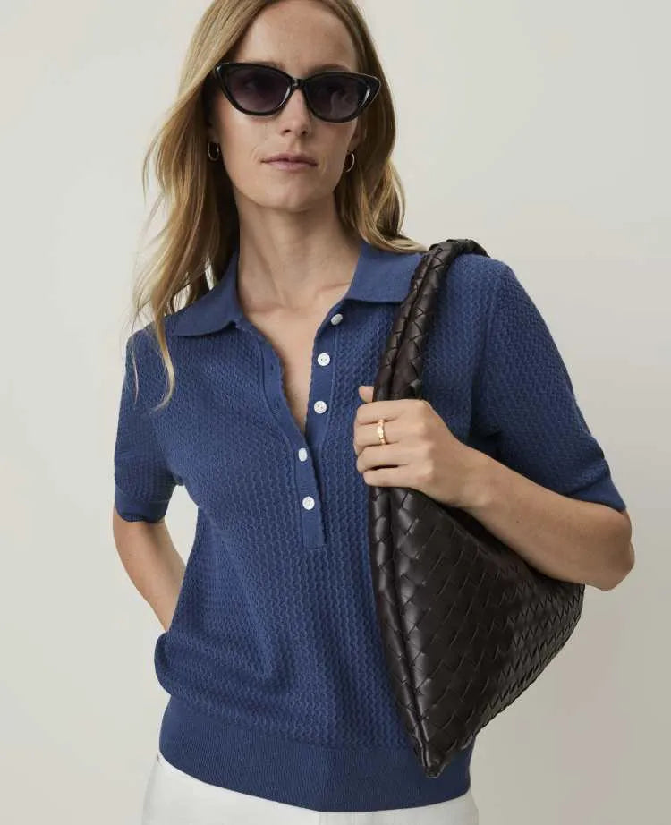 Weekend Textured Henley Sweater