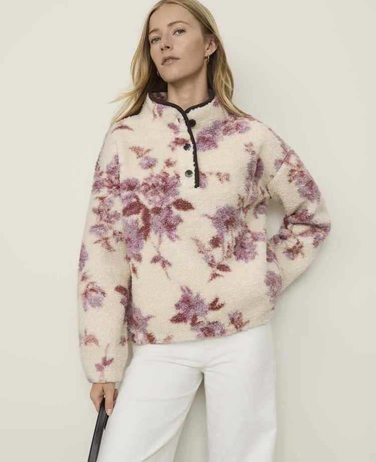 Weekend Floral Sherpa Pullover