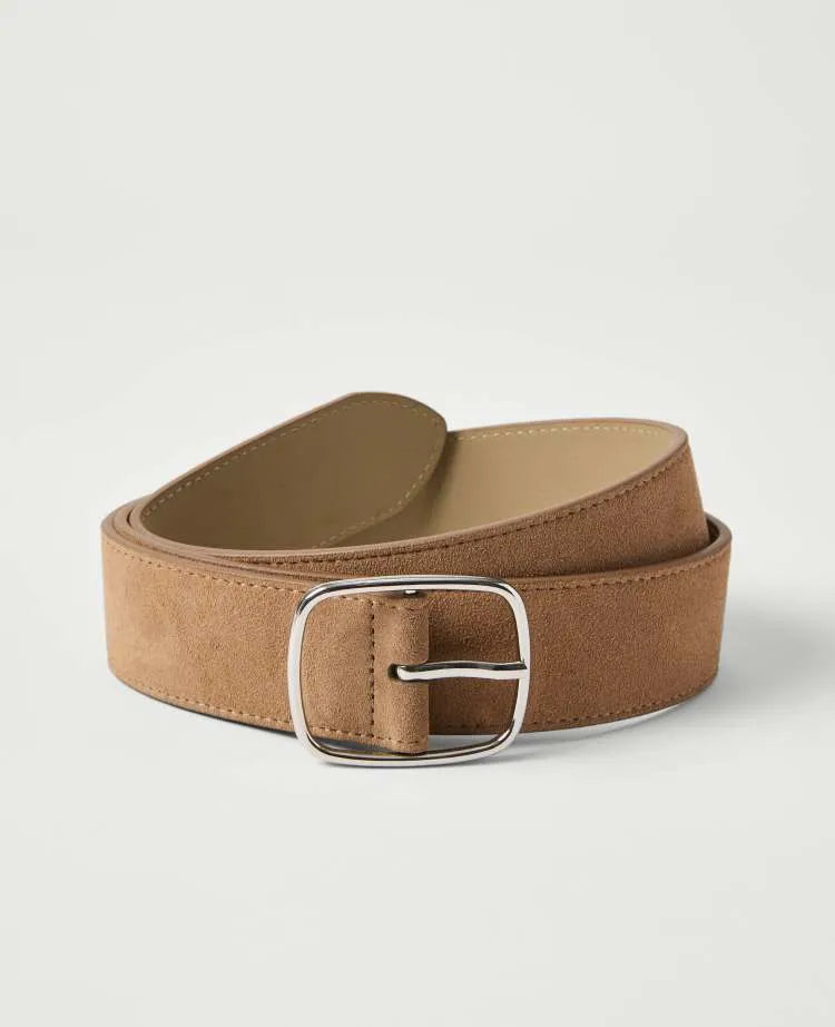 Suede Square Buckle Belt