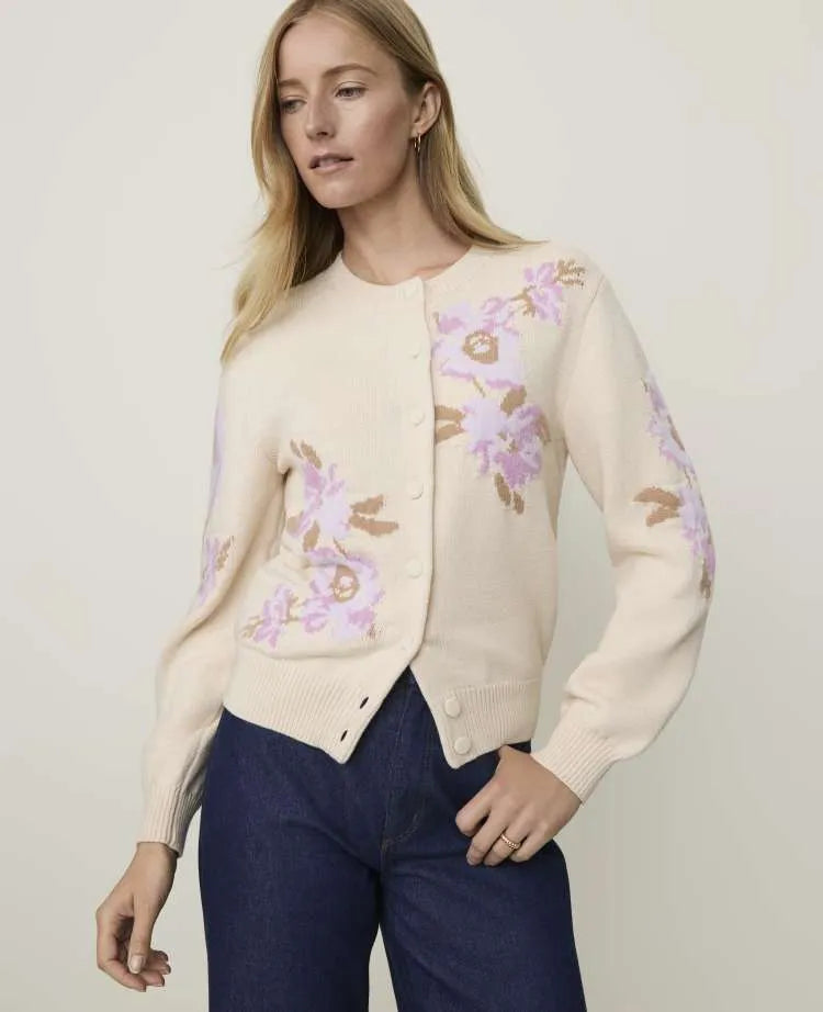 Weekend Floral Jacquard Cardigan