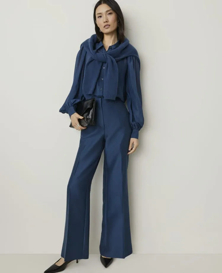 Studio Collection Wide-Leg Pant in Silk