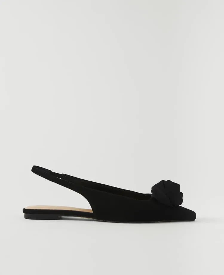 Suede Rosette Slingback Flat