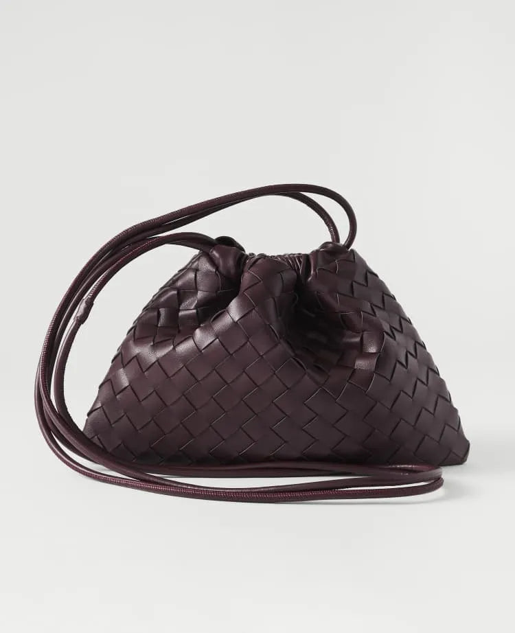Cinched Woven Shoulder Bag