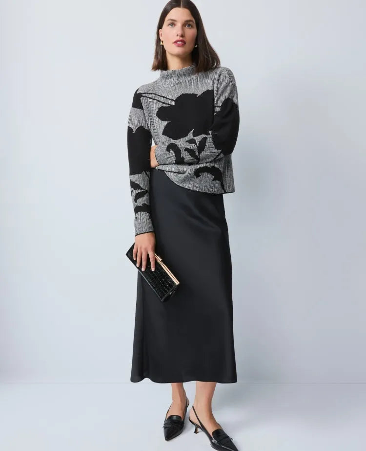 Petite Bias Midi Slip Skirt in Satin