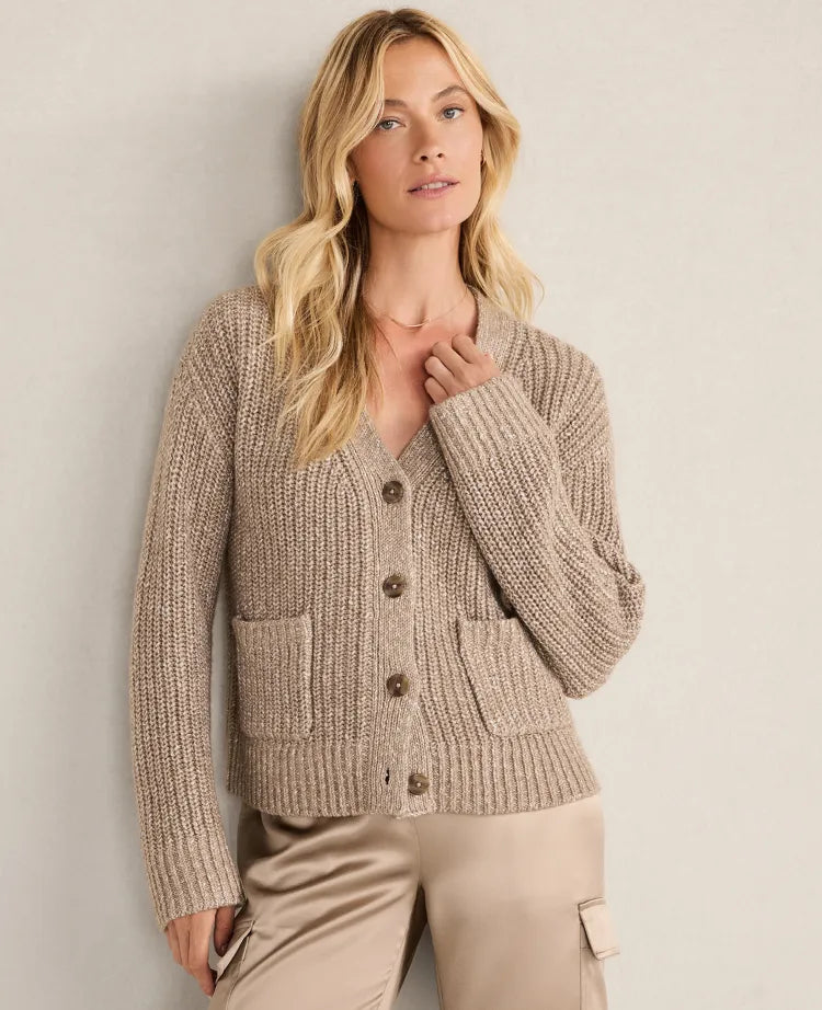 Haven Well Within Lurex Blend Shaker Stitch Cardigan