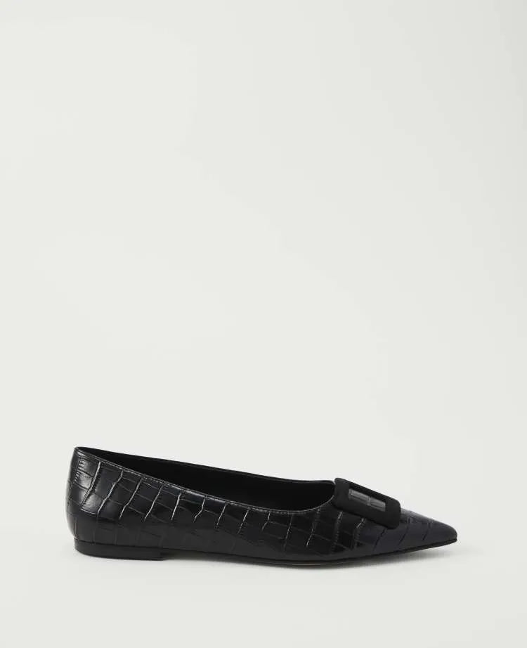 Croco Buckle Flat