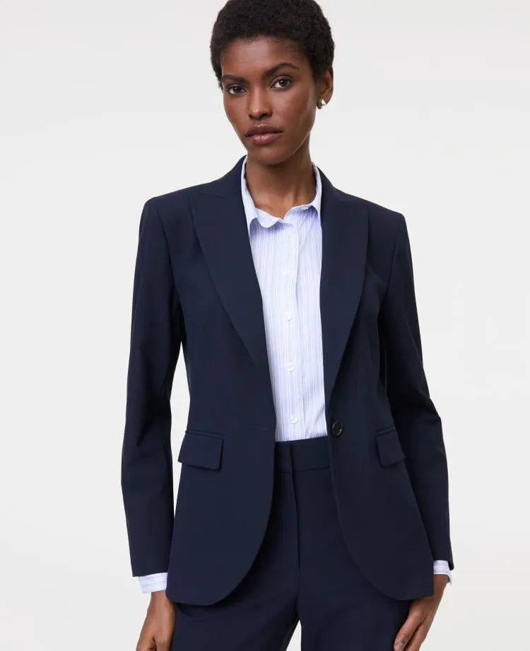 The Fitted Long Blazer in Seasonless Stretch