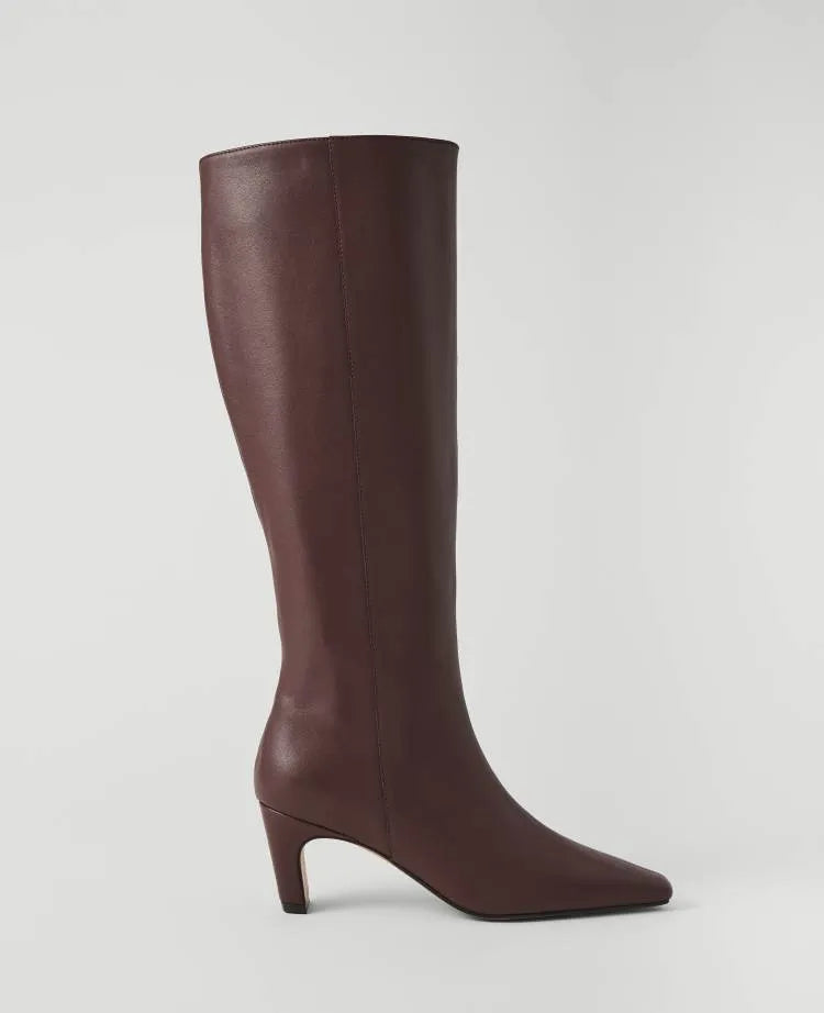 Leather Skinny Heel Tall Boot