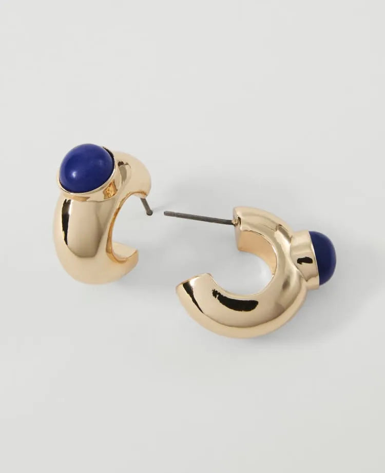 Stone Mini Hoop Earrings