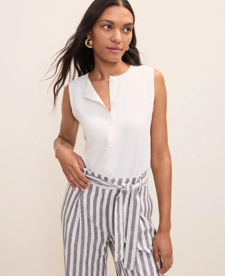 Mixed Media Button Down Top