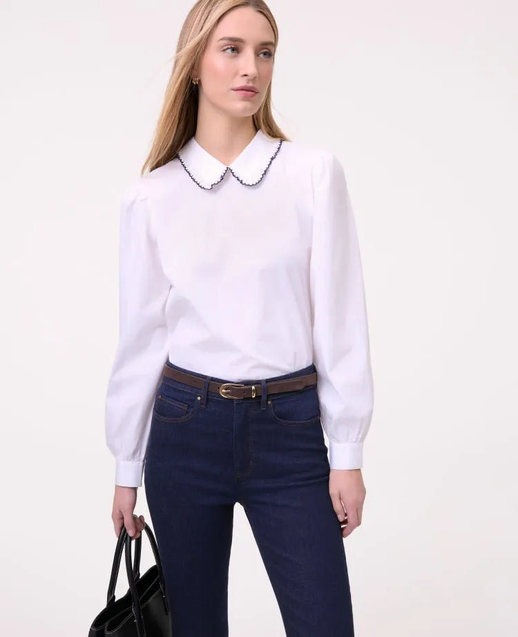 Weekend Scalloped Trim Blouse