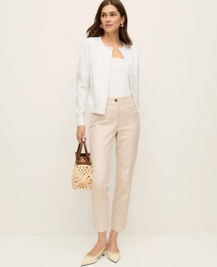 The Tall Cotton Crop Pant in Gingham