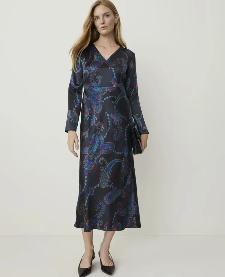 Studio Collection Paisley Midi Dress in Genuine Silk