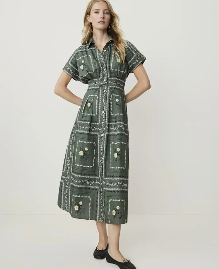 Petite Weekend Floral Midi Shirtdress