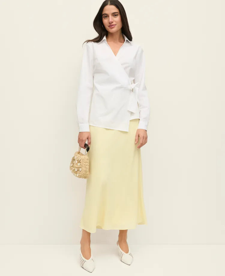 Bias Midi Slip Skirt in Satin