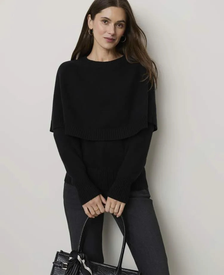Layered Capelet Sweater