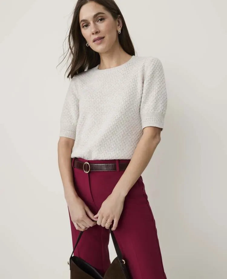 Petite Pointelle Stitch Wedge Tee