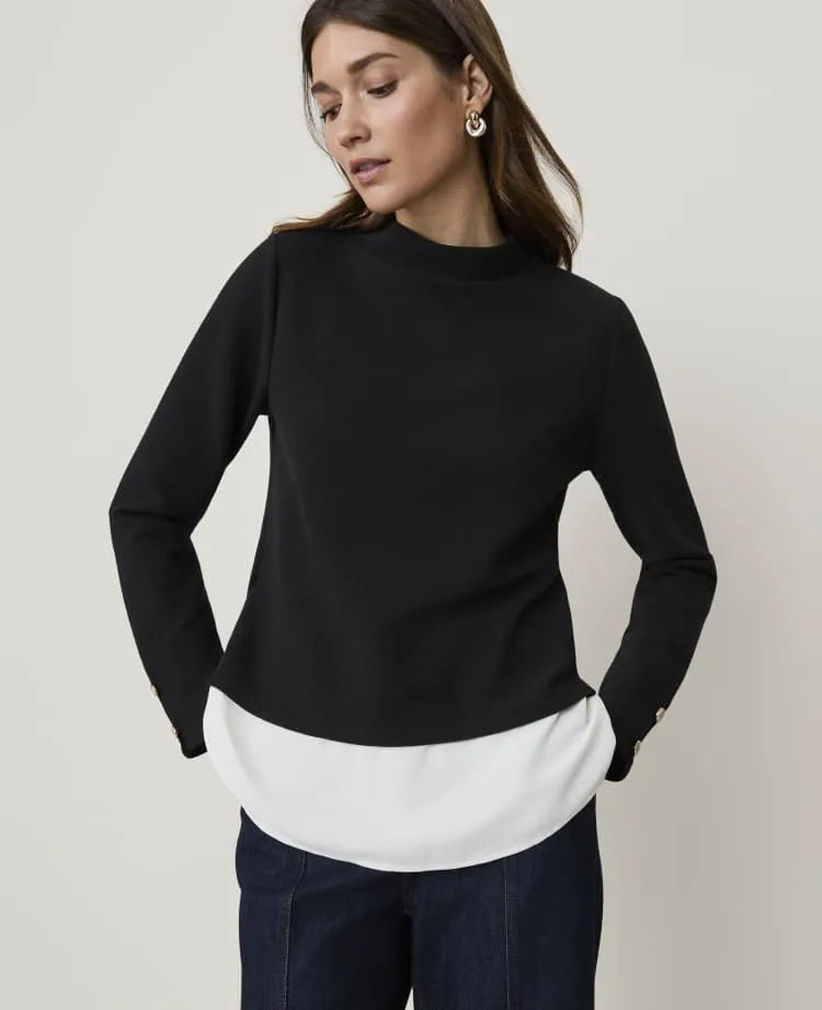 Layered Mock Neck Top