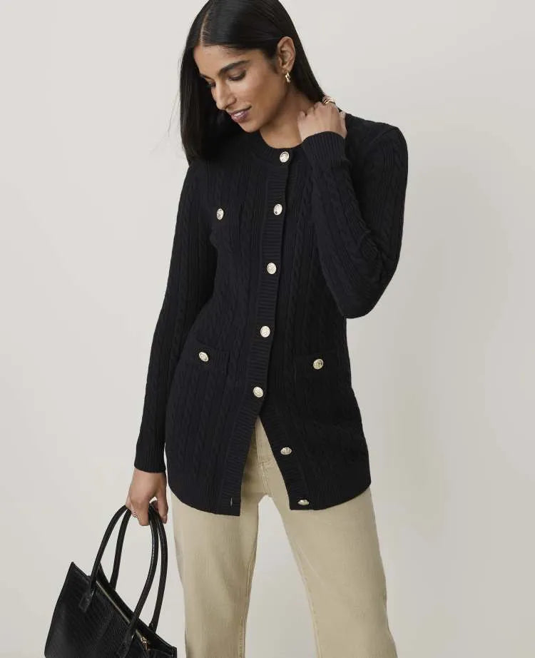 Cable Longline Cardigan