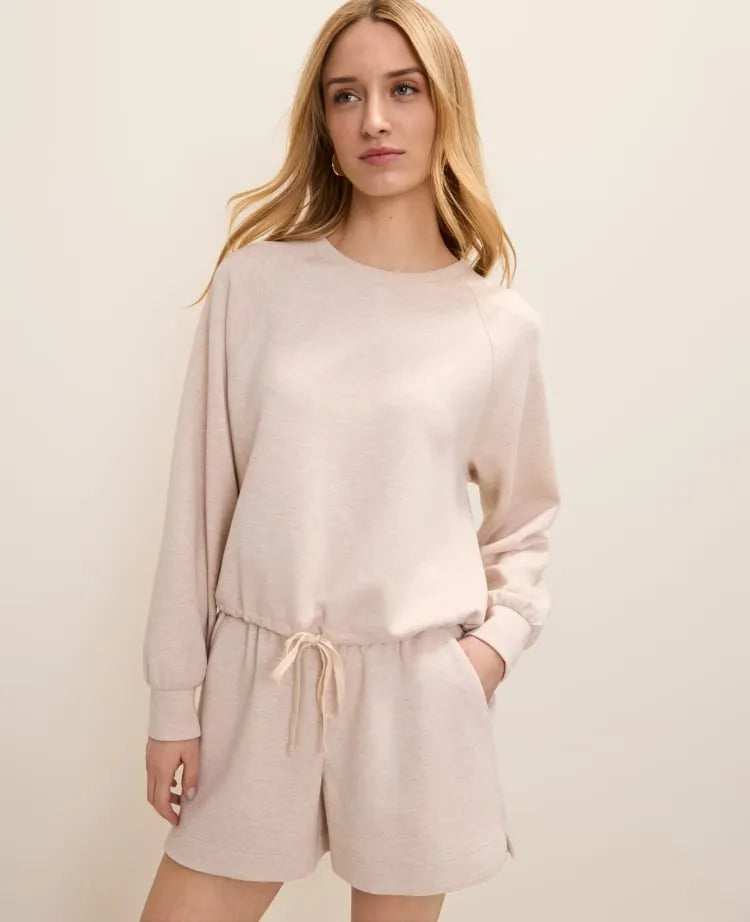 Drawstring Crew Neck Sweatshirt in CloudPlush