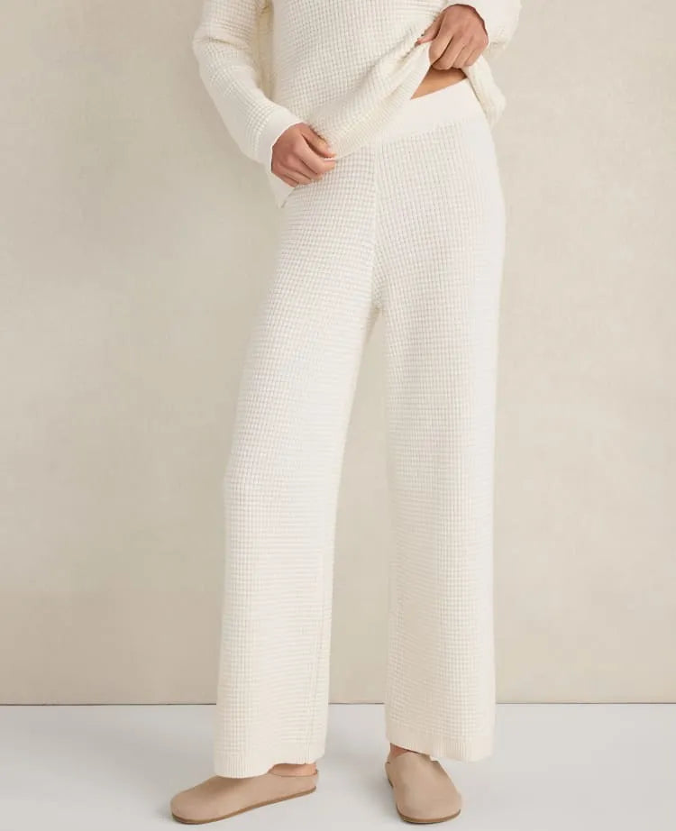 Haven Well Within Organic Cotton Cashmere Waffle Wide Leg Pants