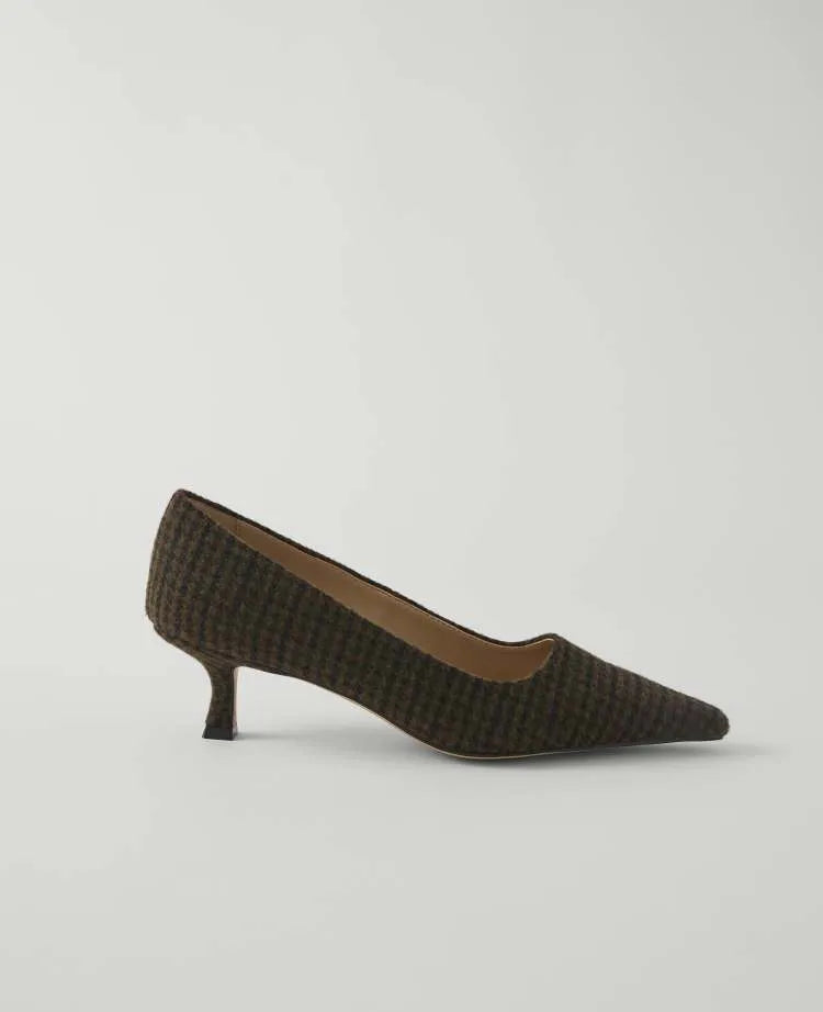 Plaid Nip Toe Pump