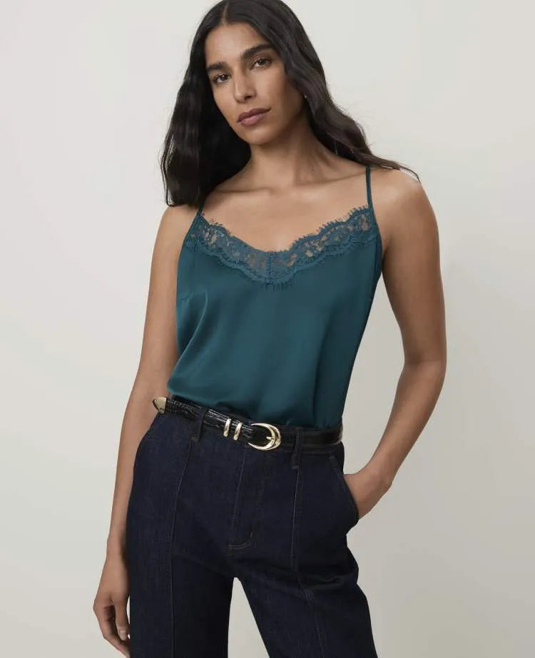 Lace Trim V-Neck Tank Top