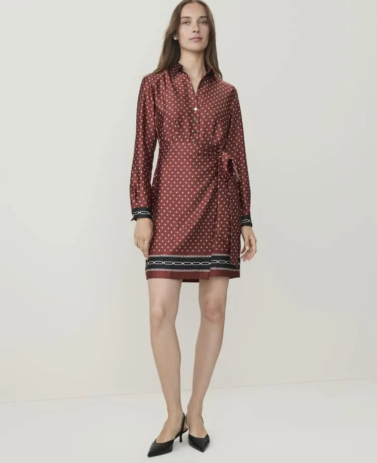 Petite Collared Wrap Shirtdress
