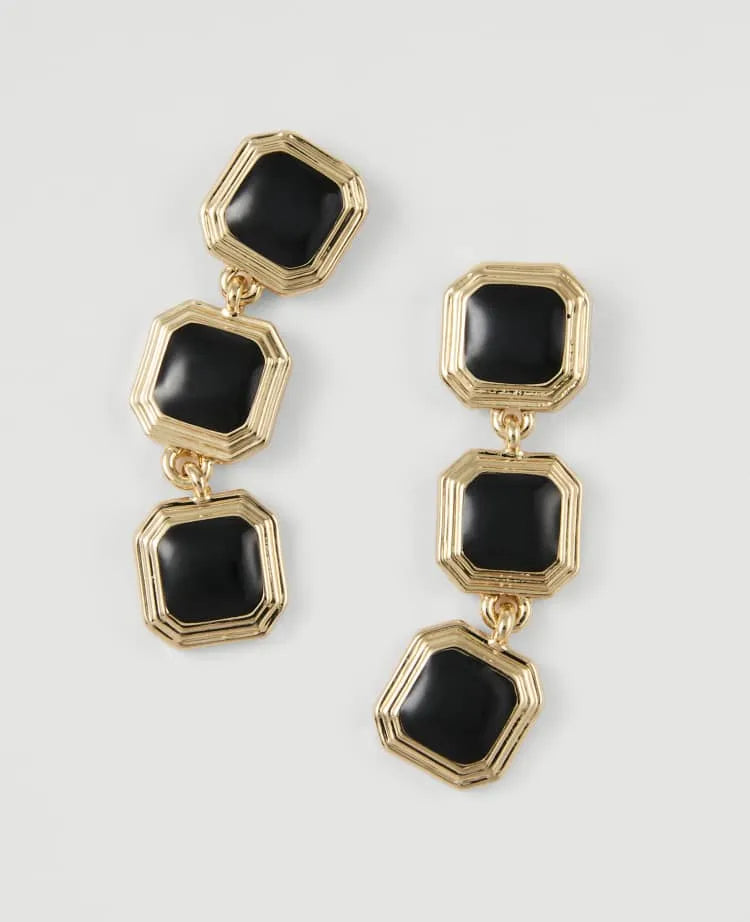 Triple Stone Drop Earrings
