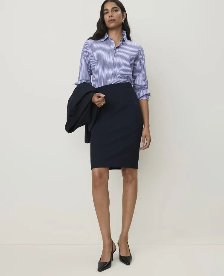 The Seamed Pencil Skirt in Seasonless Stretch
