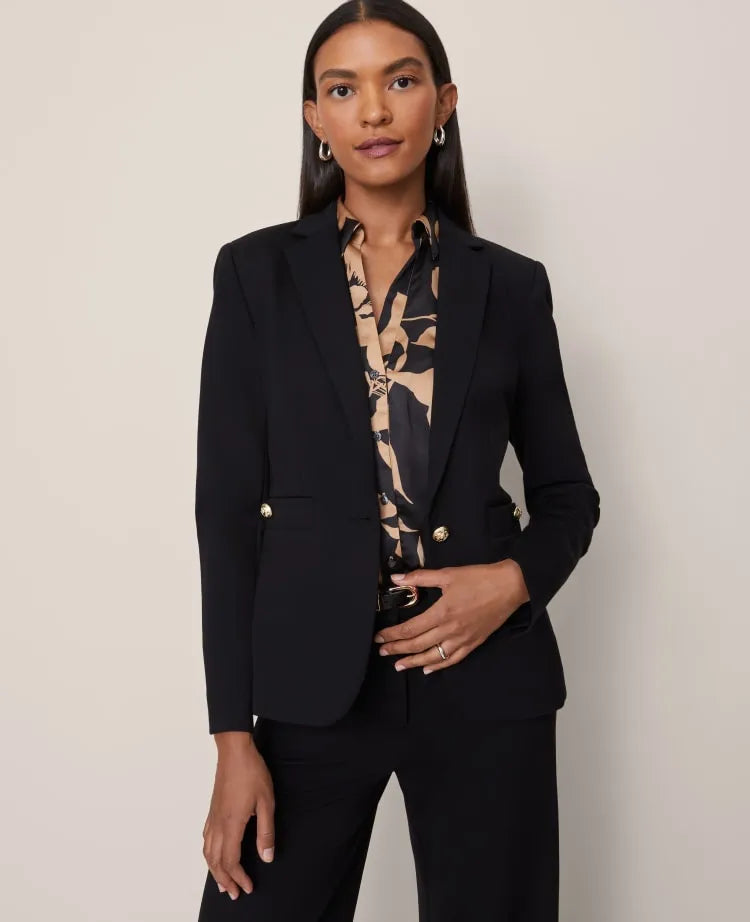 The Petite Single Button Blazer in Ponte