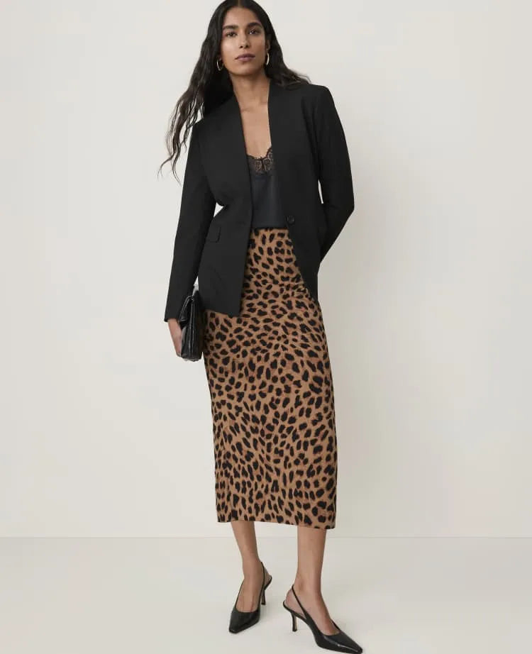 Petite Animal Print Pencil Skirt