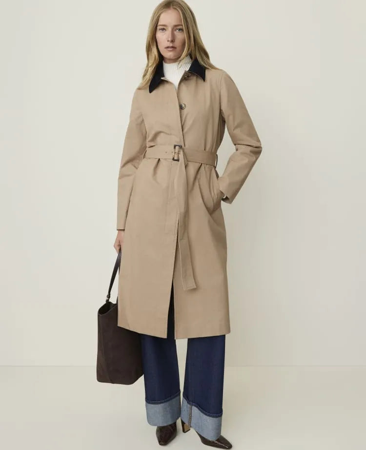 Weekend Corduroy Collar Belted Coat