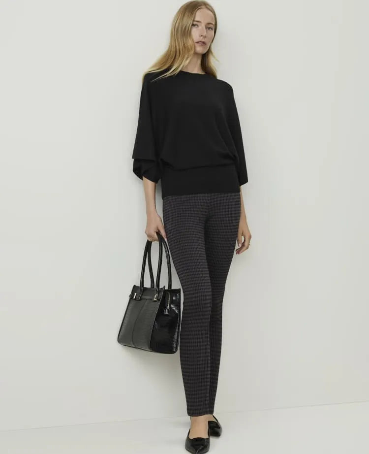 Petite Houndstooth Side Zip Legging