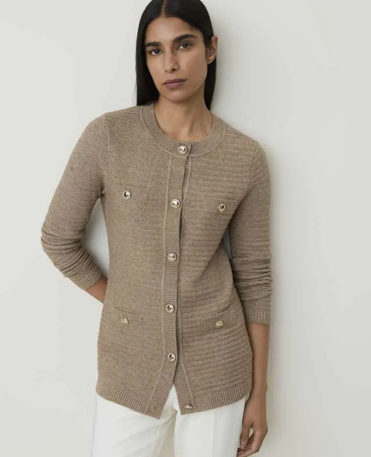Petite Textured Stitch Sweater Jacket
