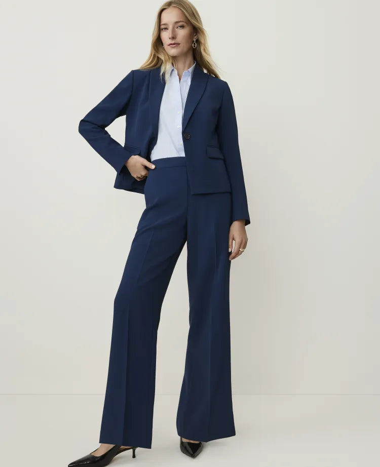 The Side Zip Wide-Leg Pant in Fluid Crepe