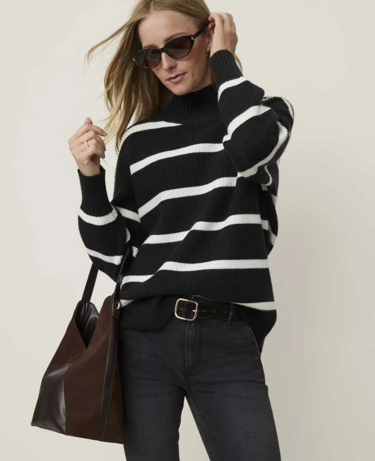 Weekend Striped Turtleneck Sweater