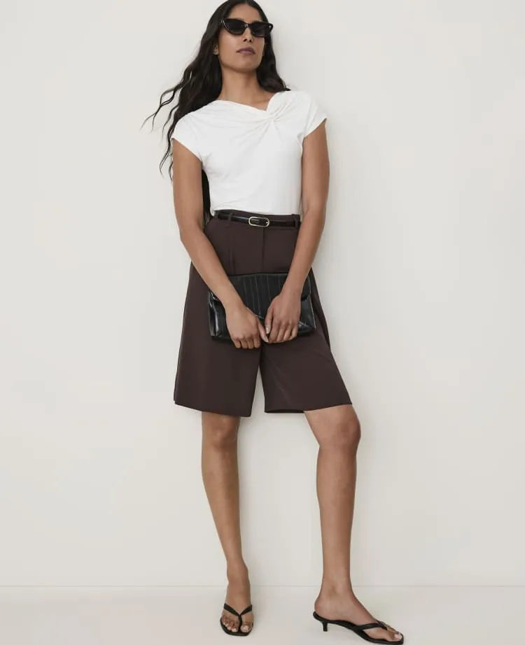 Petite Pleated Bermuda Short