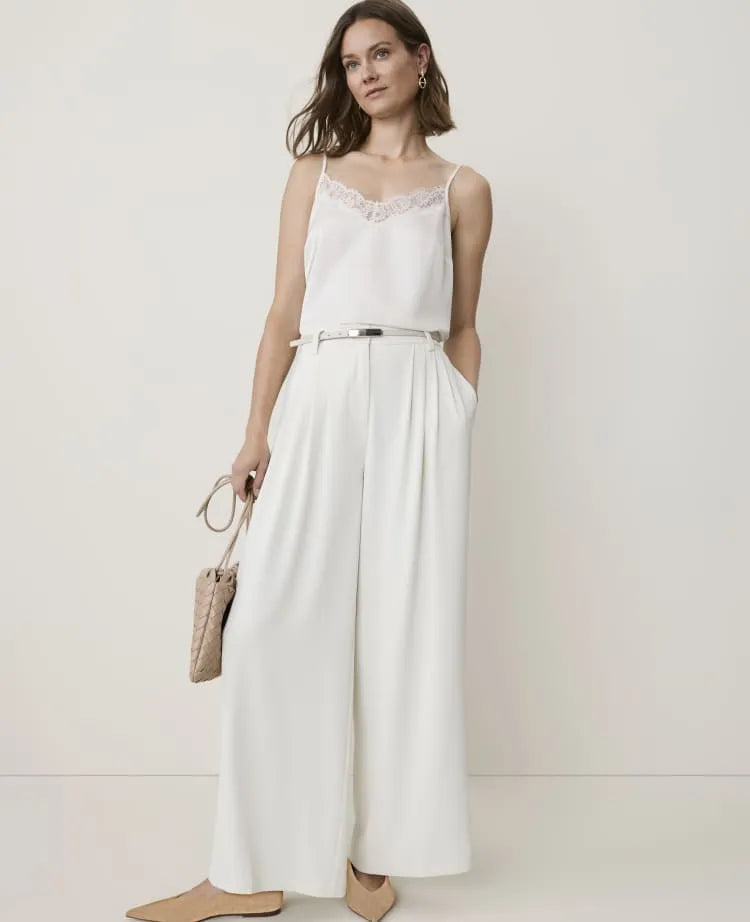 The Petite Multi Pleated Wide Leg Pant