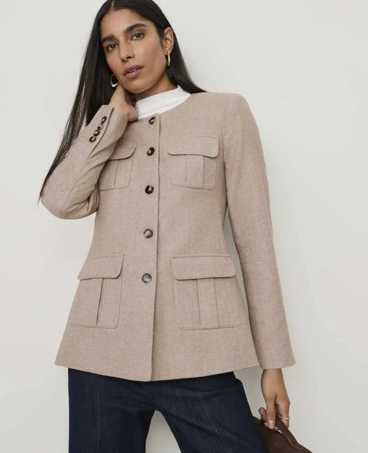 The Petite Fitted Crew Neck Jacket