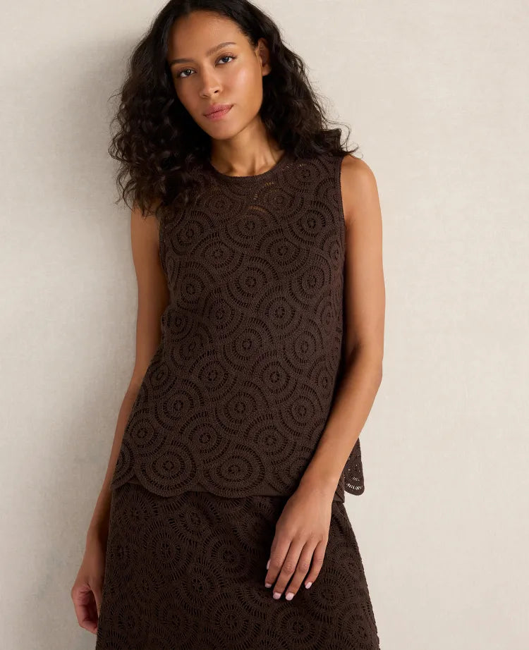 Haven Well Within Cotton Crochet Scalloped Tank